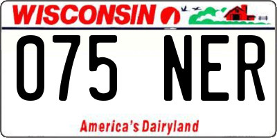 WI license plate 075NER