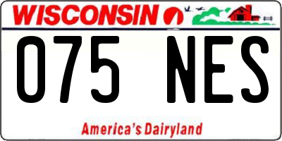 WI license plate 075NES