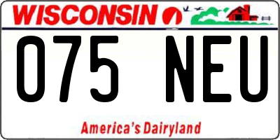 WI license plate 075NEU