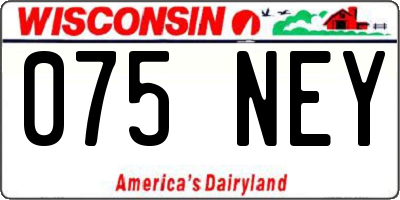 WI license plate 075NEY