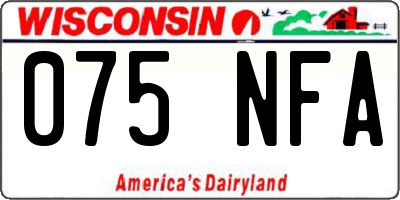 WI license plate 075NFA