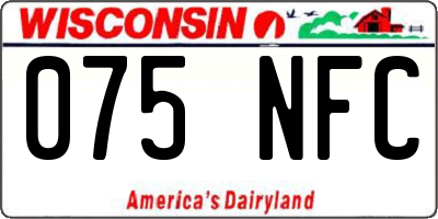 WI license plate 075NFC