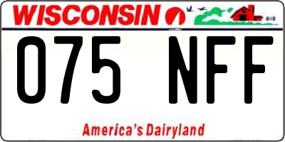 WI license plate 075NFF