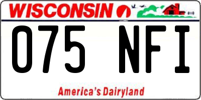 WI license plate 075NFI