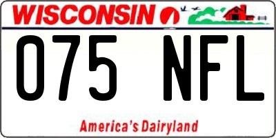 WI license plate 075NFL
