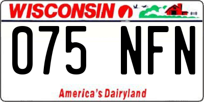 WI license plate 075NFN