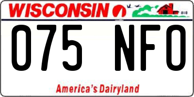 WI license plate 075NFO