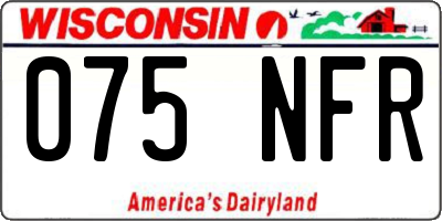 WI license plate 075NFR