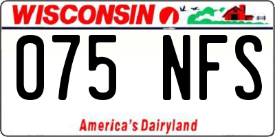 WI license plate 075NFS