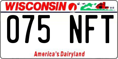 WI license plate 075NFT
