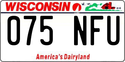 WI license plate 075NFU