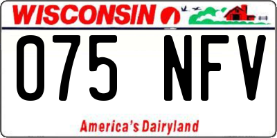 WI license plate 075NFV