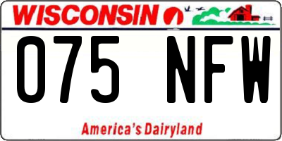 WI license plate 075NFW