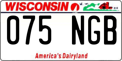 WI license plate 075NGB