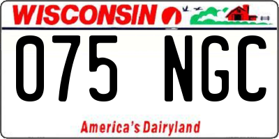WI license plate 075NGC