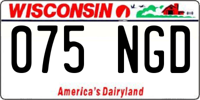 WI license plate 075NGD