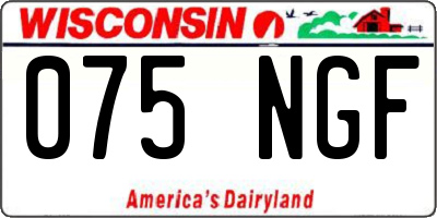 WI license plate 075NGF