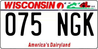 WI license plate 075NGK