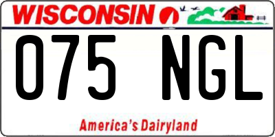 WI license plate 075NGL