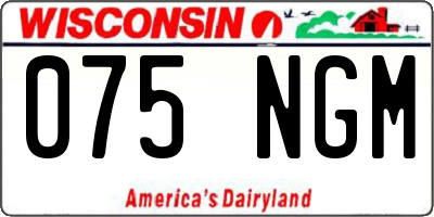 WI license plate 075NGM