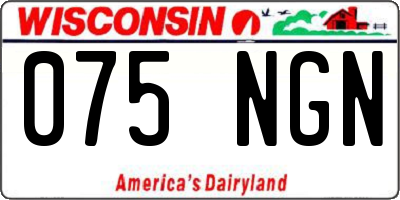 WI license plate 075NGN