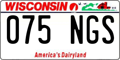 WI license plate 075NGS