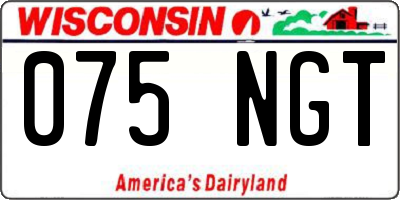 WI license plate 075NGT