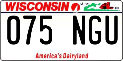 WI license plate 075NGU