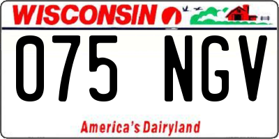 WI license plate 075NGV