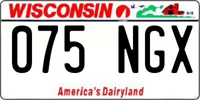 WI license plate 075NGX