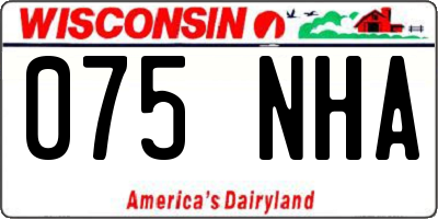 WI license plate 075NHA