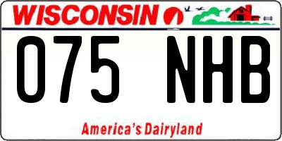 WI license plate 075NHB