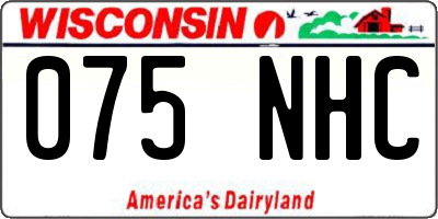 WI license plate 075NHC