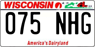 WI license plate 075NHG