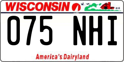 WI license plate 075NHI