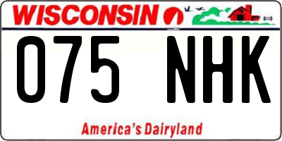 WI license plate 075NHK