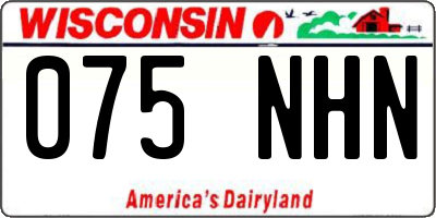 WI license plate 075NHN
