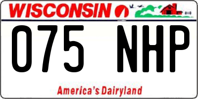 WI license plate 075NHP
