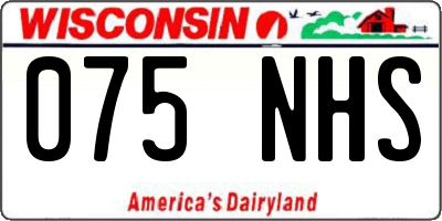 WI license plate 075NHS