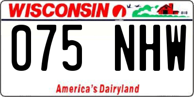 WI license plate 075NHW