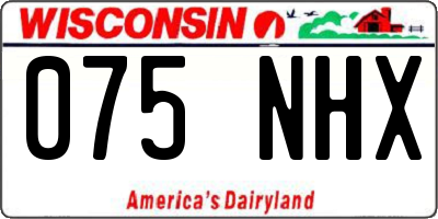 WI license plate 075NHX