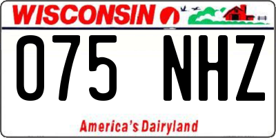 WI license plate 075NHZ
