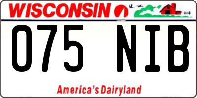 WI license plate 075NIB