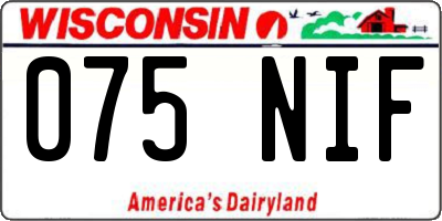 WI license plate 075NIF