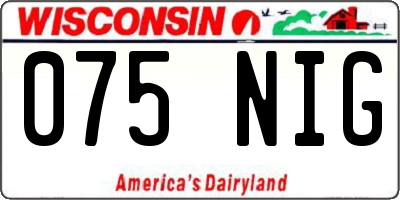 WI license plate 075NIG