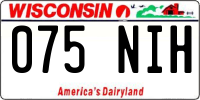 WI license plate 075NIH
