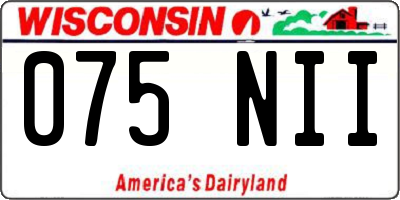 WI license plate 075NII