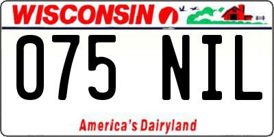 WI license plate 075NIL