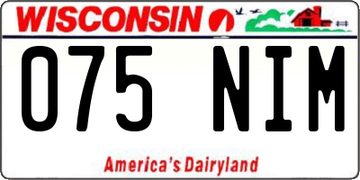 WI license plate 075NIM