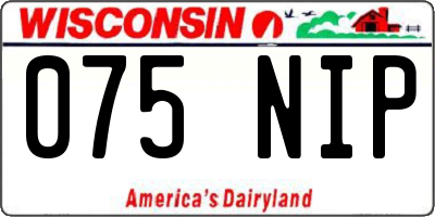 WI license plate 075NIP